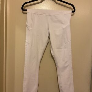 Athleta White Performance Leggings with Side Pockets